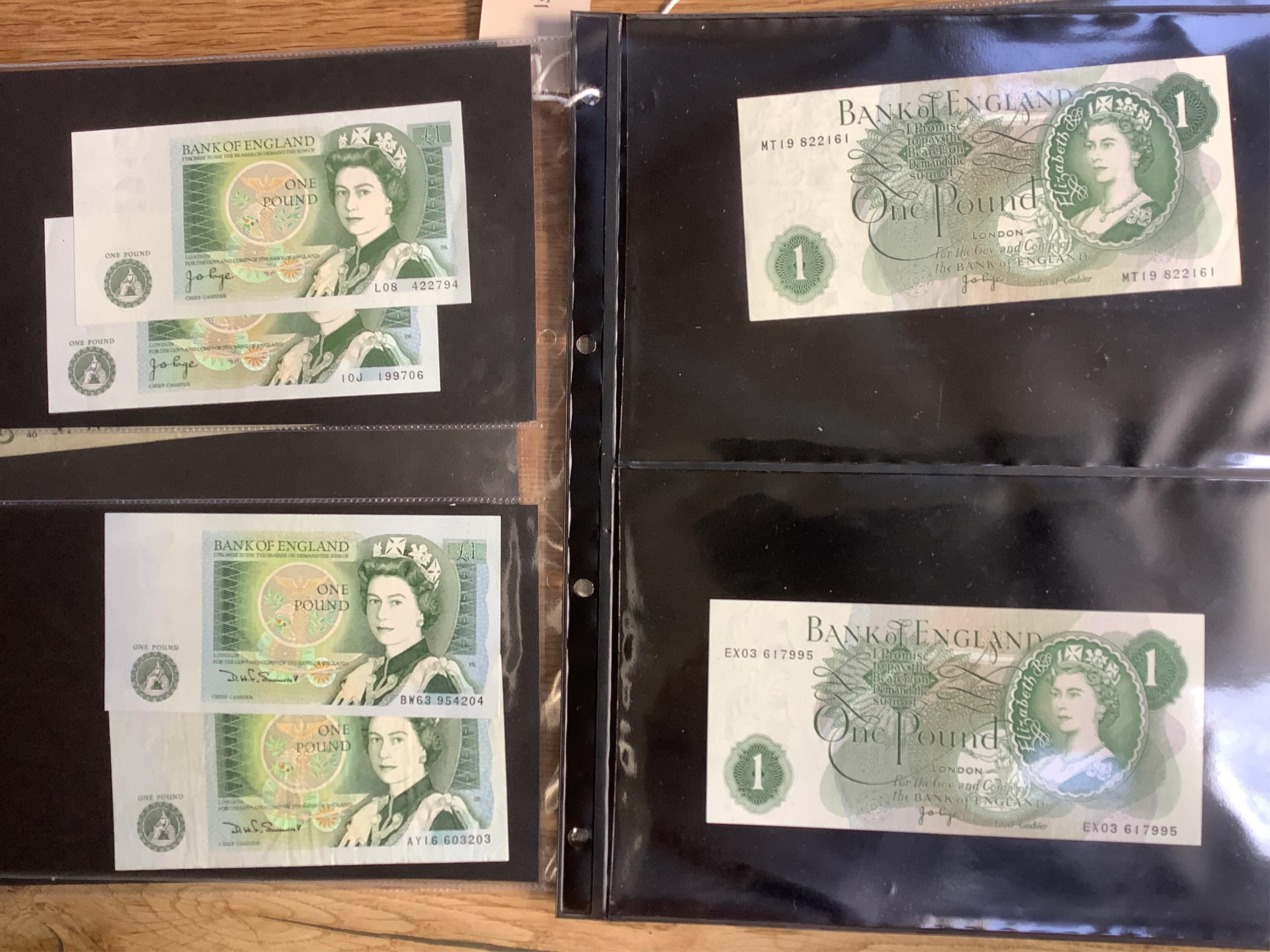 Twenty seven assorted GV-ERII British One Pound notes